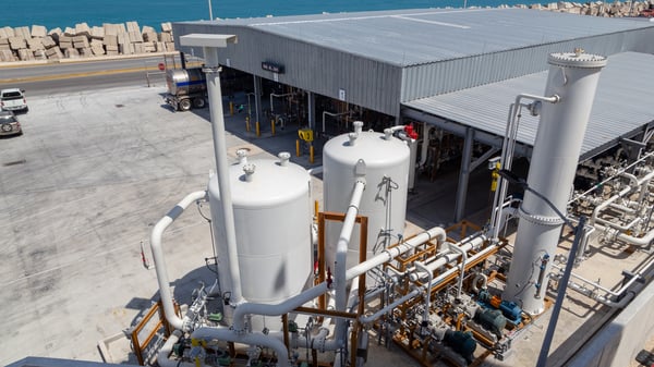 Ariel shot of a Carbon Absorption Vapor Recovery Unit