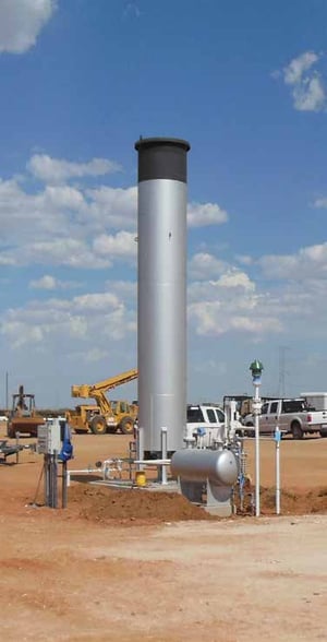 wellhead flare system enclosed