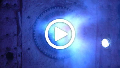 Boiler Burner Firing Blue Flame in Furnace_ZEECO FREE JET