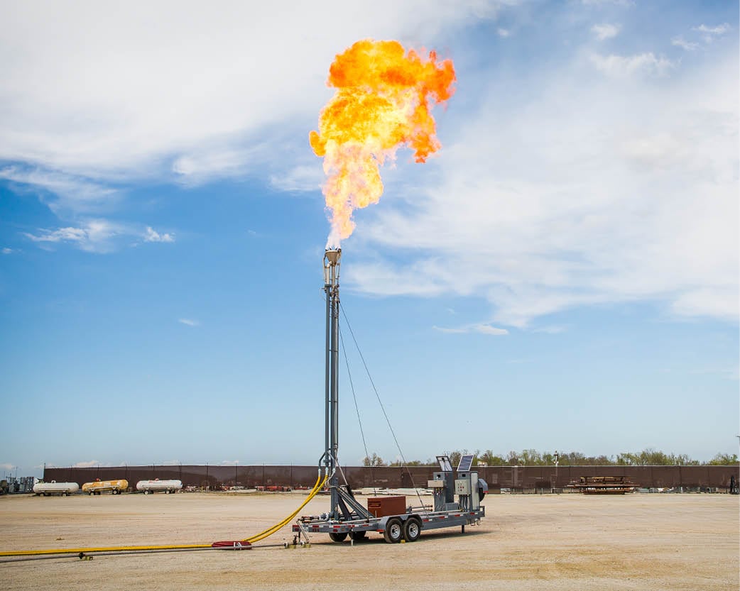 Trailer-mounted flare firing 