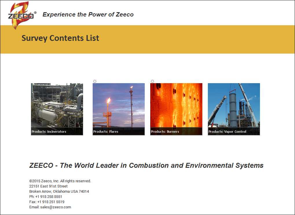 Zeeco Combustion Survey Title Page